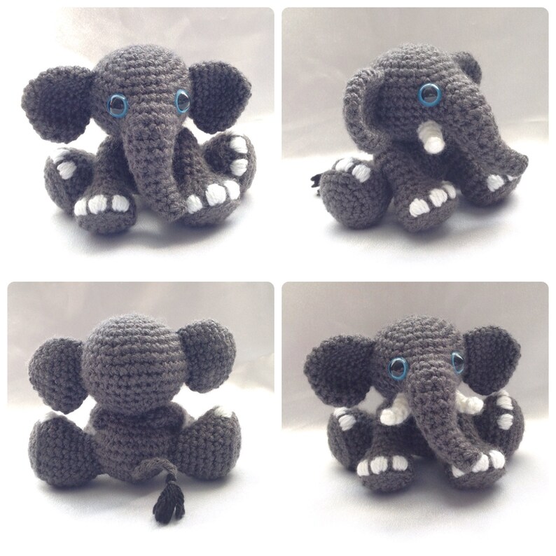 Amiani Tembo the Elephant amigurumi cute stuffed animal toy Crochet PDF Pattern in English ONLY image 2