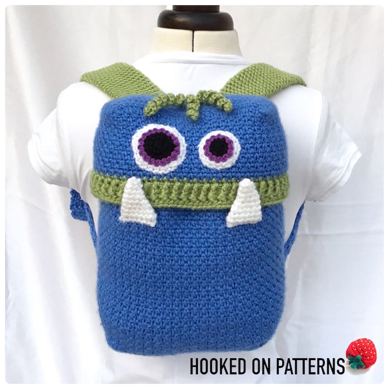 Knapsack Monsters Crochet Backpack Crochet Pattern PDF Download Only Fun Back to School Bag Crochet Pattern image 2