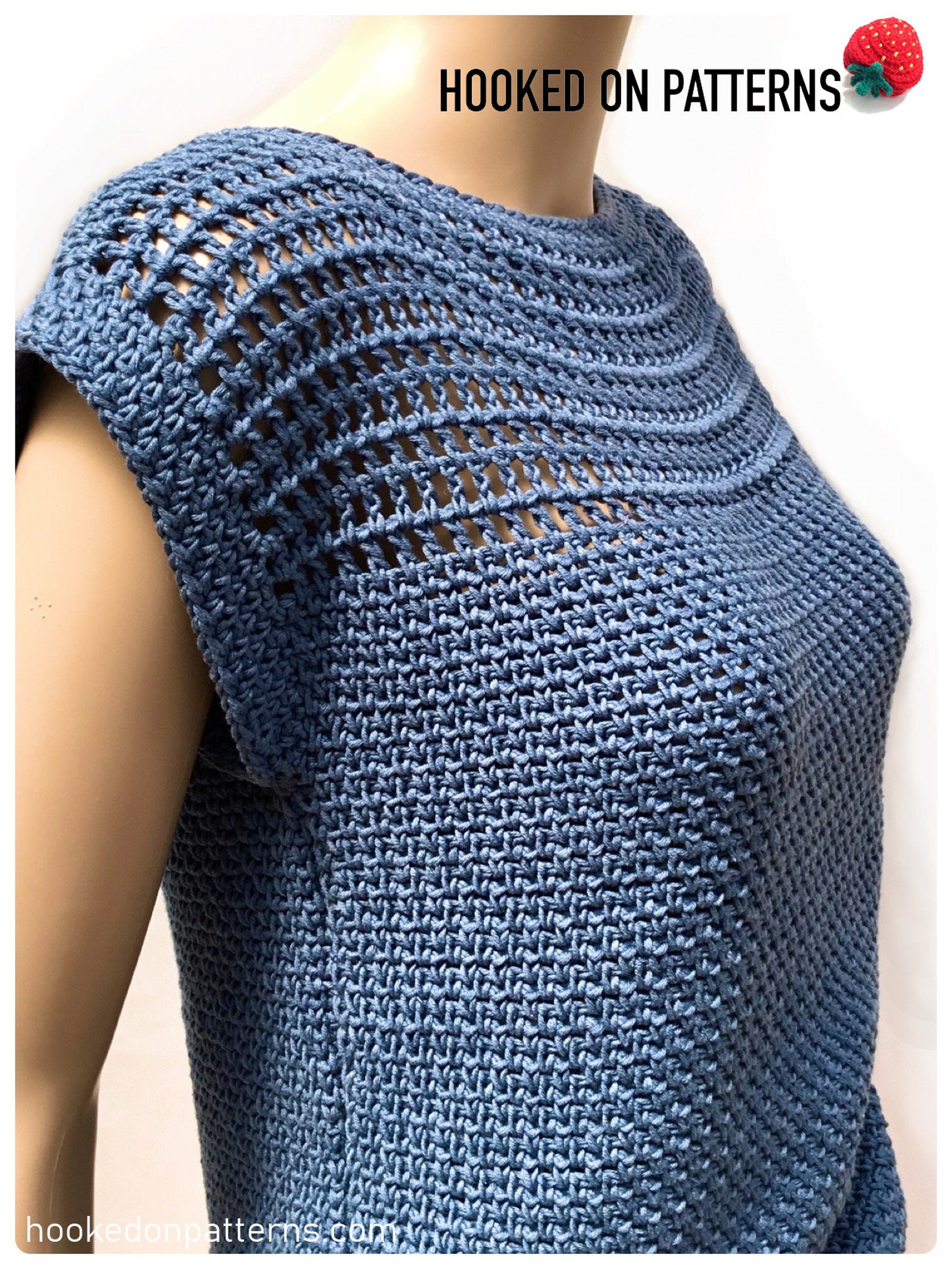 Summer Top Crochet Pattern Aviva Mesh Top Tee Beginner - Etsy