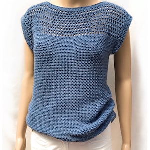 Summer Top Crochet Pattern Aviva Mesh Top Tee Beginner Friendly Easy ...
