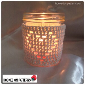 Heart Jar Cozy Candle Cover Crochet Pattern Valentines Jar Cosy PDF Pattern Download in English Only image 4