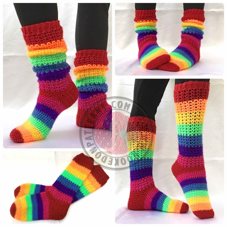 Laticia Slouchy Socks Crochet PDF Pattern in ENGLISH ONLY image 1