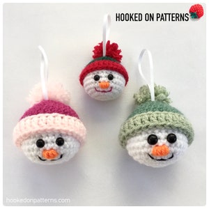 Crochet Snowman Bauble Pattern PDF Pattern Digital Download in English Only Festive Tree Decorations Christmas Crochet Ideas image 6