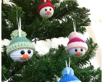 Crochet Snowman Bauble Pattern – Festive Christmas Tree Decoration (PDF Download in English Only)