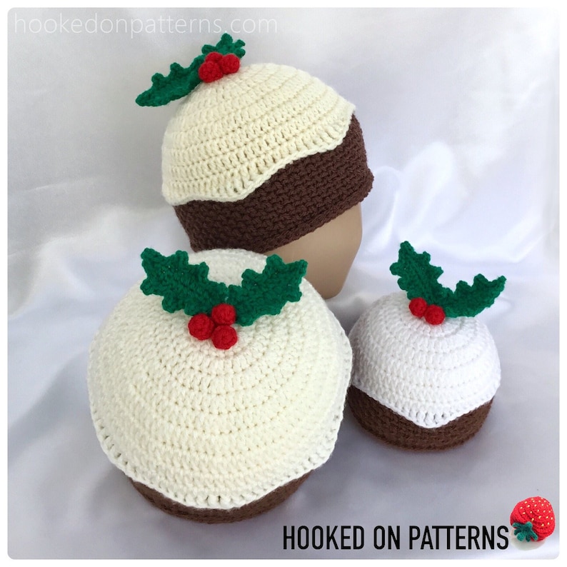 Christmas Pudding Beanie Hat Crochet Pattern PDF Download Novelty Festive Xmas Crochet ENGLISH ONLY image 1