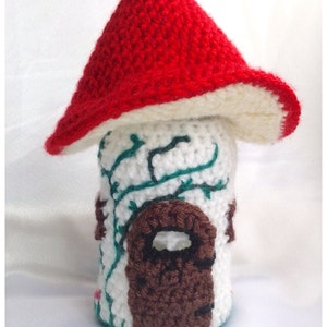 Toadstool Fairy House Jar Light Crochet PDF Pattern image 2