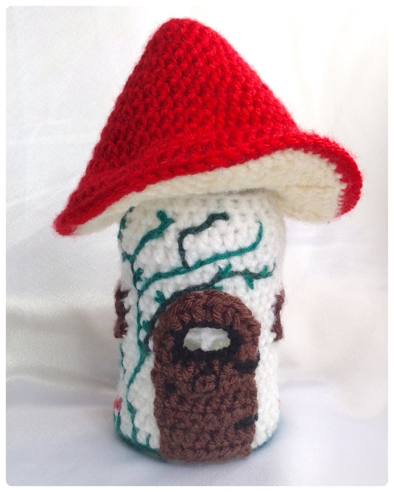 Toadstool Fairy House Jar Light Crochet PDF Pattern image 2