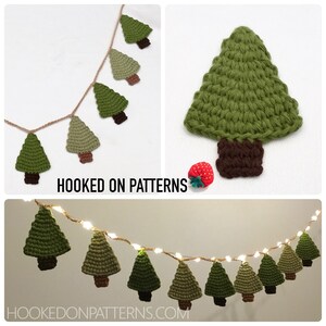 Crochet Pattern Christmas Tree Garland Mini Tree Ornaments Xmas Decorations PDF Download ONLY image 7