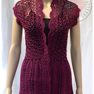 Floral Lace Cardigan Flory Crochet PDF Pattern Sizes S, M, L, XL, 2XL, 3XL Written pattern in English with US terms Only image 3