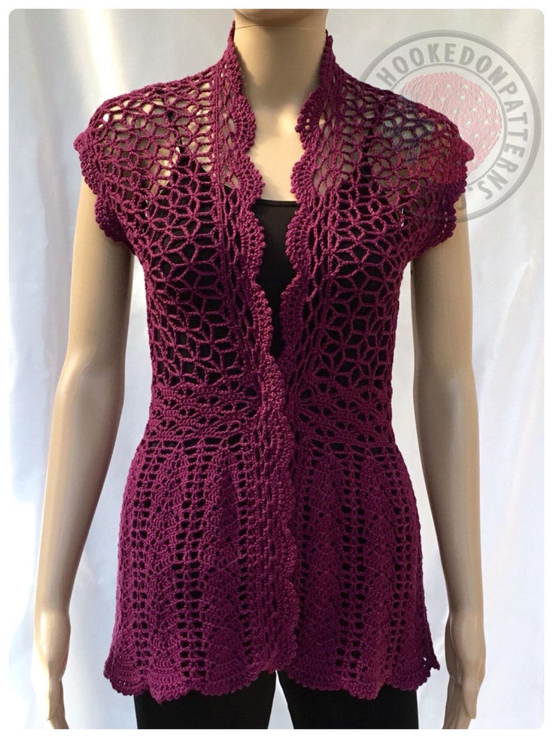 Floral Lace Cardigan Flory Crochet PDF Pattern Sizes S, M, L, XL, 2XL, 3XL Written pattern in English with US terms Only image 3