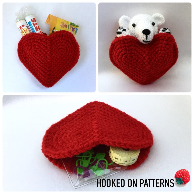 Heart Coaster Crochet Pattern and Heart Basket Crochet Pattern PDF Download in English ONLY Valentine's Day Crochet Gift Ideas image 8