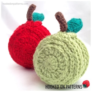 Sliced Apple Coaster Set - Crochet PDF Pattern in ENGLISH ONLY