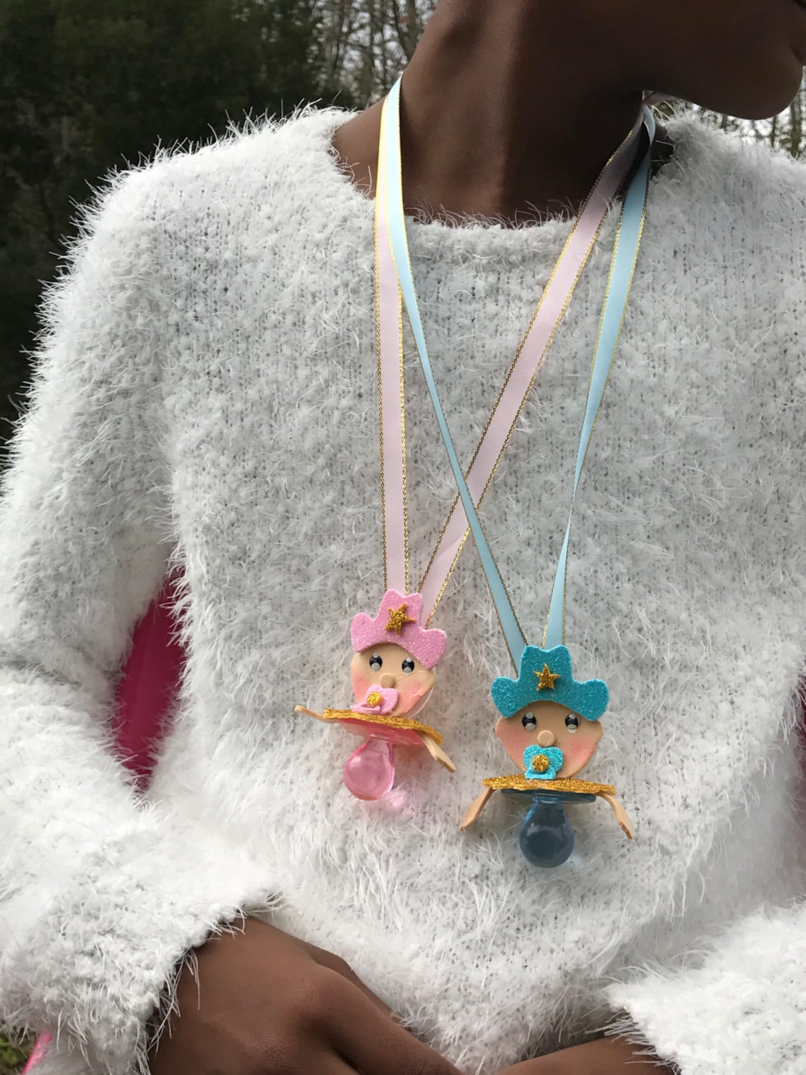 Baby Shower Pacifier Necklace Cowgirl Theme Baby Shower Etsy