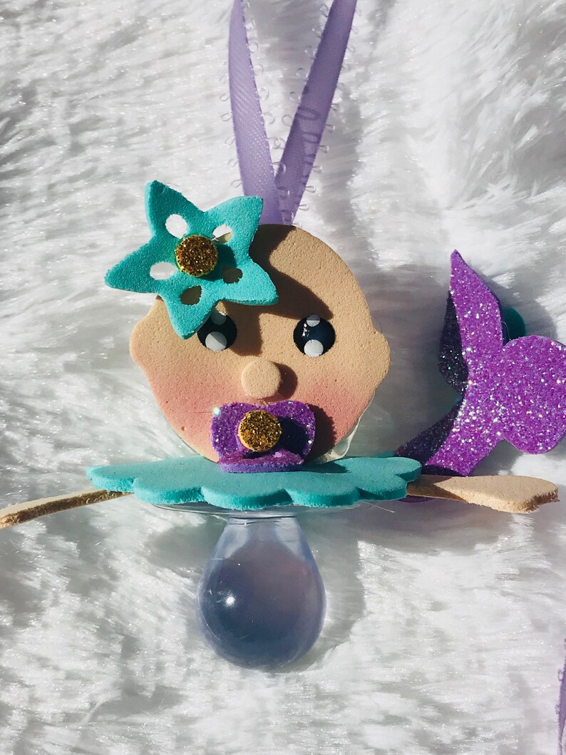 Baby Shower Pacifier Necklace Mermaid Theme Favor Mom To Be Favors Decor Party Mermaids