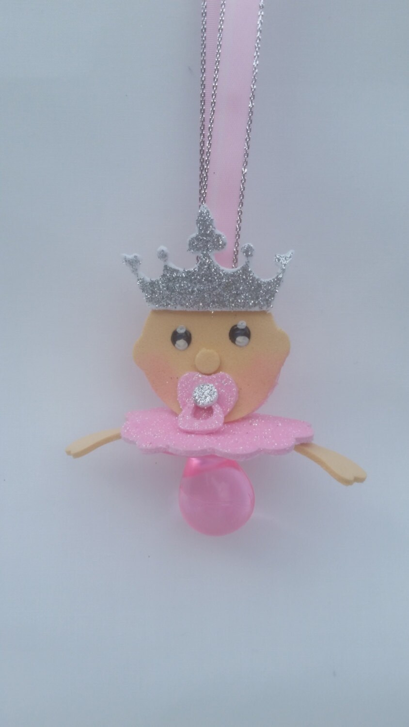 Baby Shower Pacifier Necklace Royal Princess Theme Baby Etsy