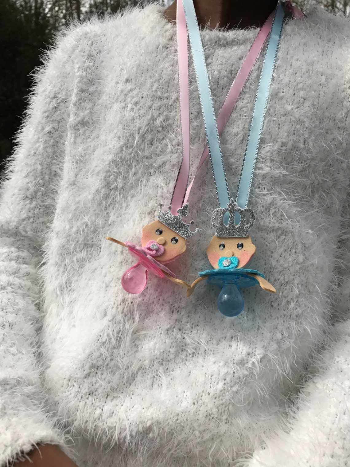 Baby Shower Pacifier Necklace Royal Princess Theme Baby Etsy