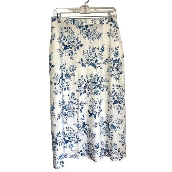 Vintage 80s Orvis Floral Maxi Skirt Womens Size 14