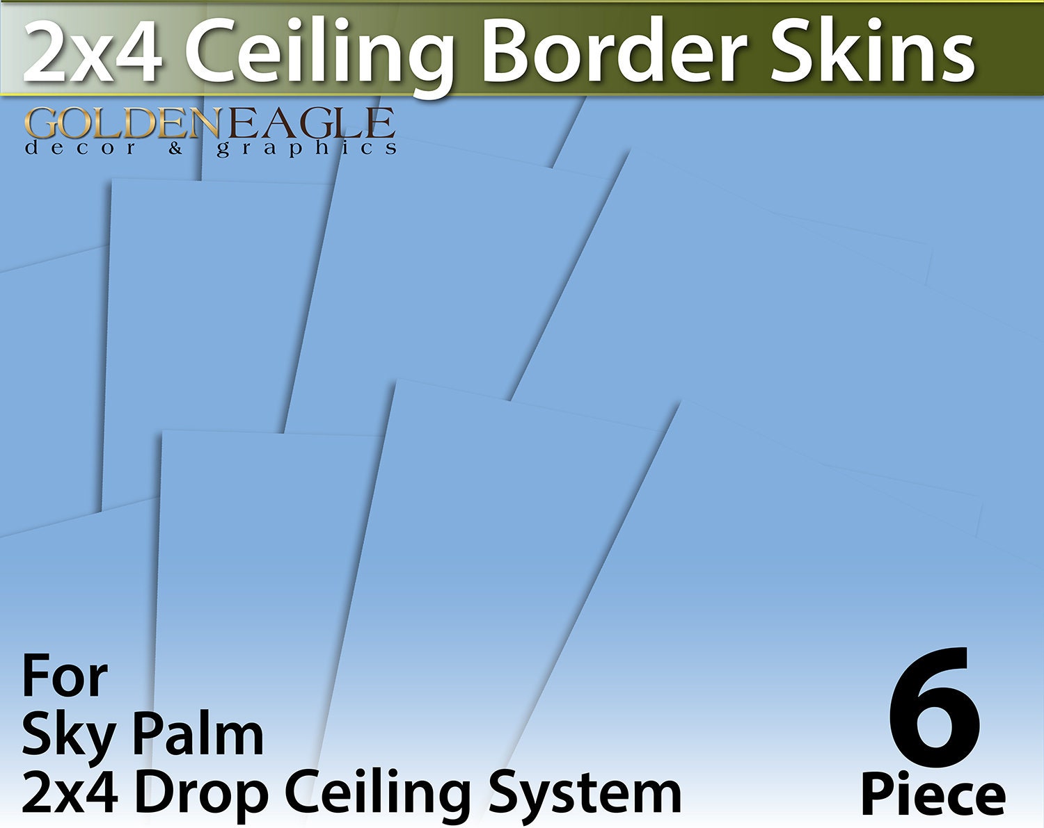 Drop Ceiling Tile Boarder Skins Kit 2x4 Grid Glue Up Renovate Diy Sky Palm