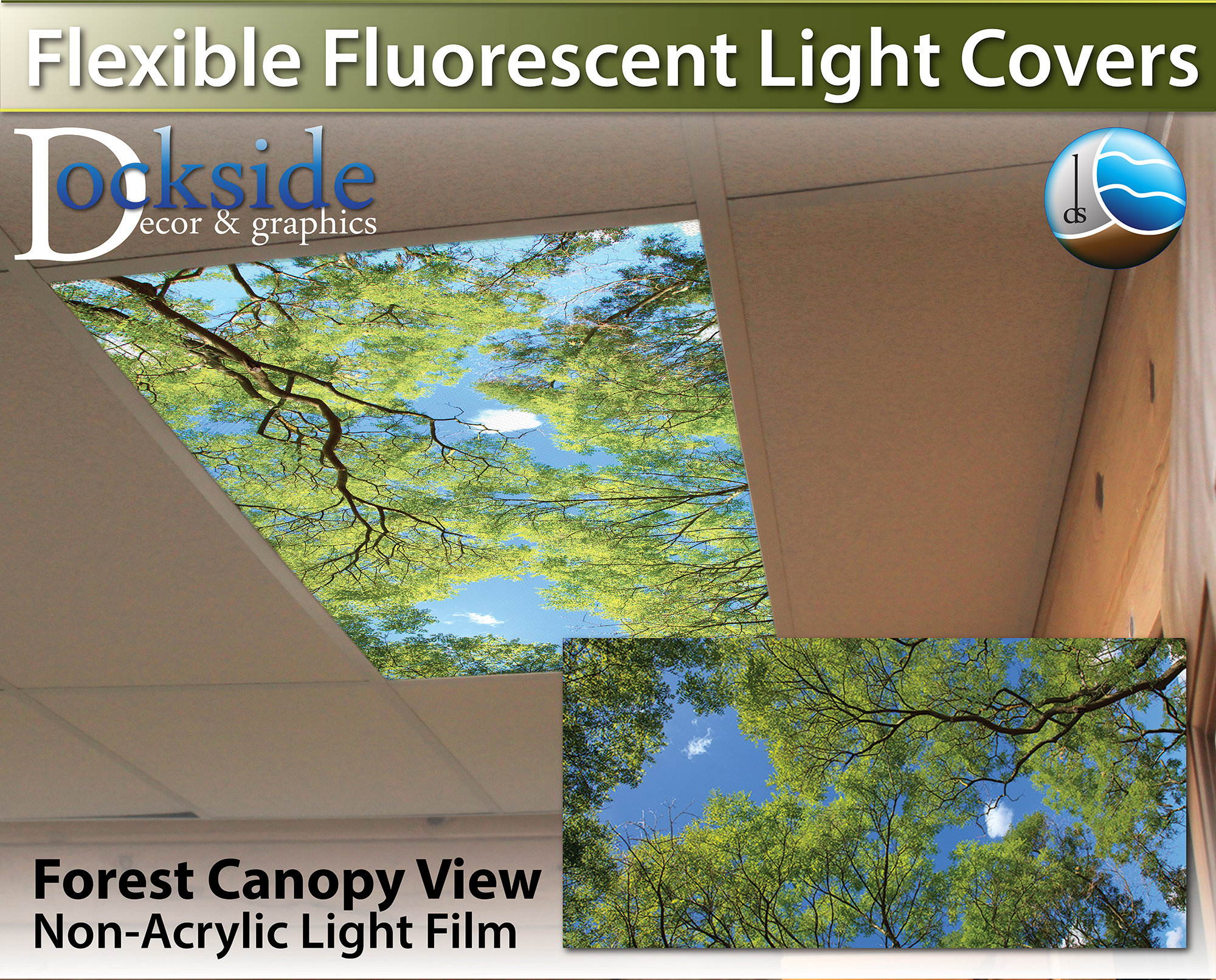 Lighting Flexible Fluorescent Light Cover Films Skylight Ceiling Office