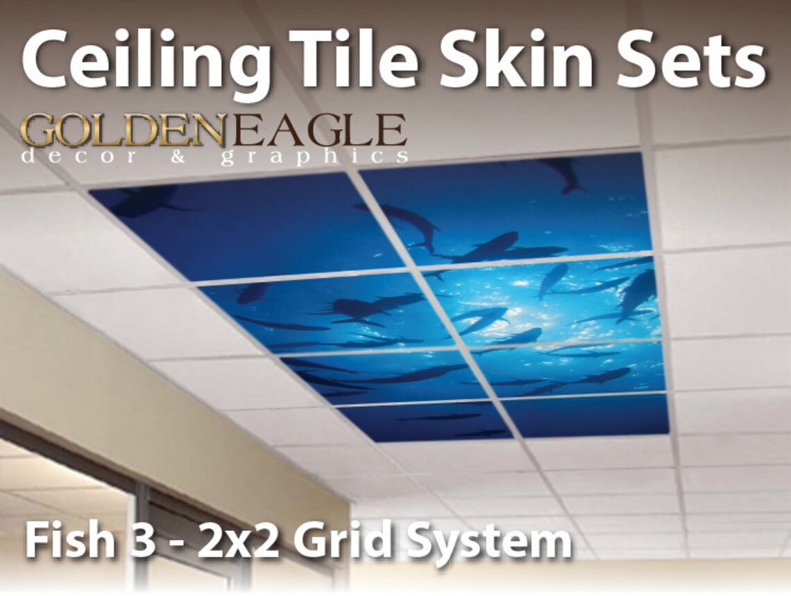 Ceiling Tile Skin Kit 2x2 Grid Glue Up Decorative Panel Cover Etsy