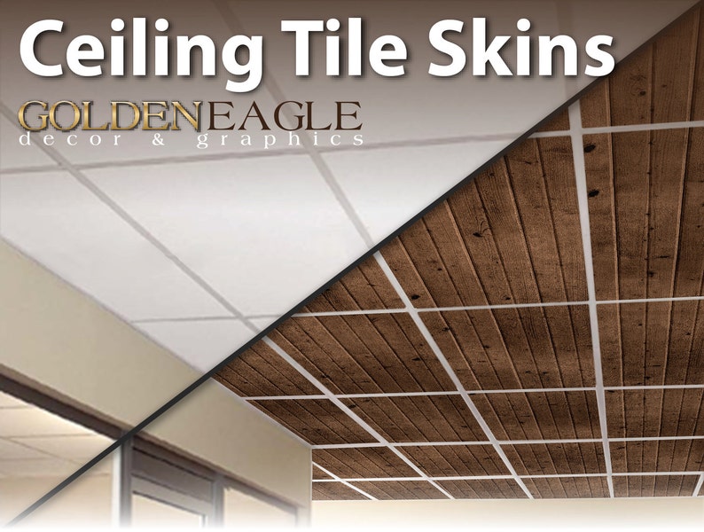 Ceiling Tile Skin Glue Up Dark Knotty Pine Wood Decorative Panel Cover 24 X 48