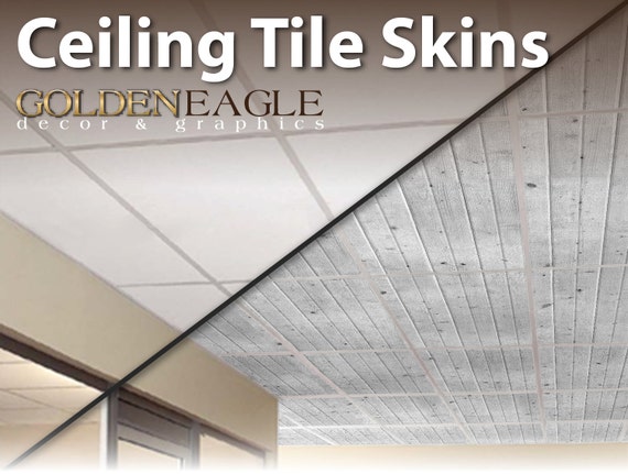 Ceiling Tile Skin Glue Up White Washed Knotty Pine Wood Decorative Panel Cover 24 X 48