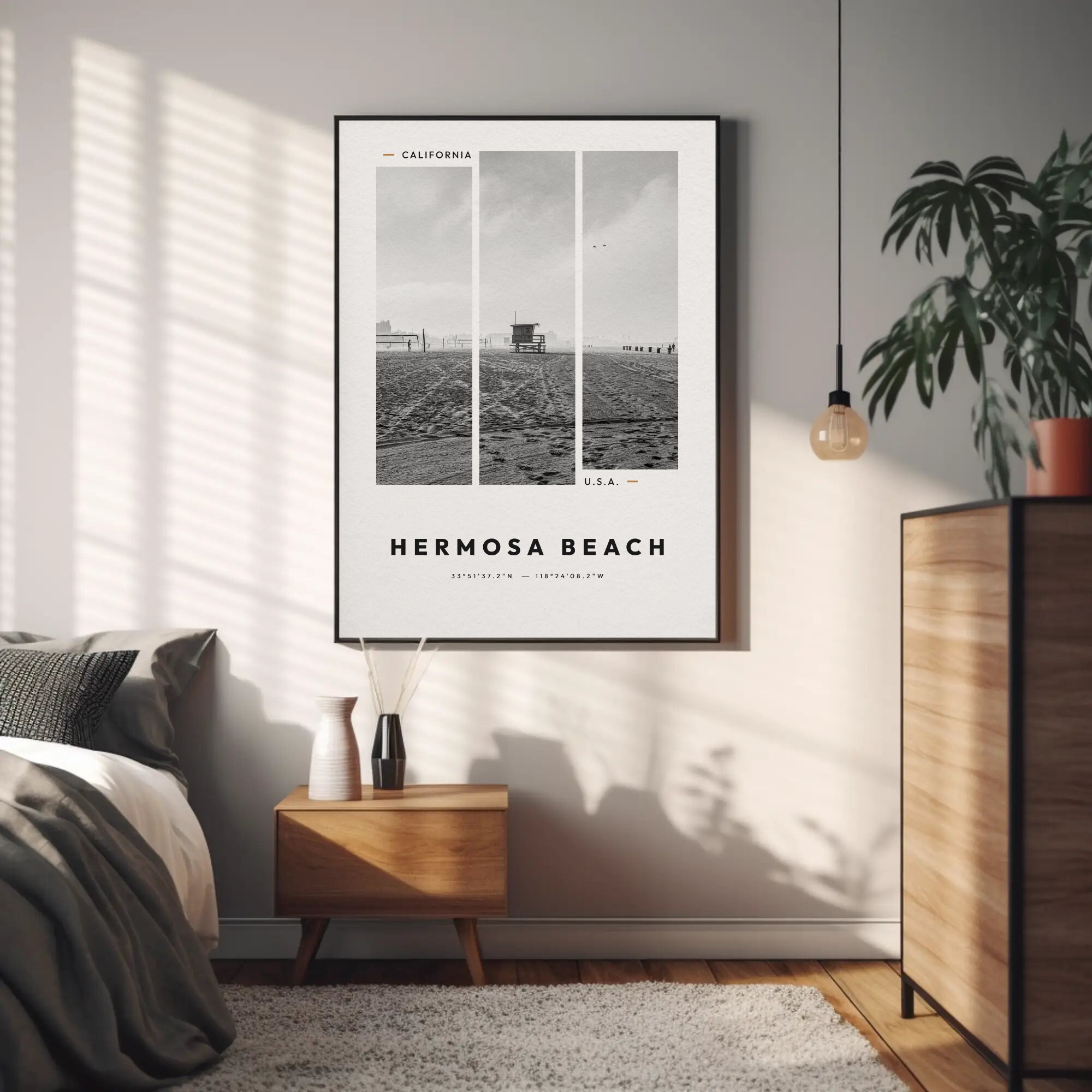Digital Printable Beach Poster | Photo Wall Art | Black and White ...