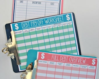 monthly budget forms etsy