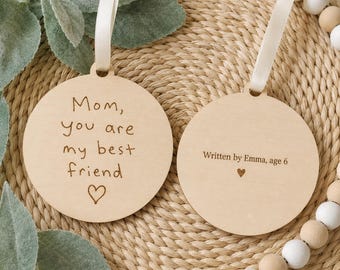Personalized Handwriting Ornament, Handwriting Keepsake, Memorial Christmas Ornament, Handwritten Note Gift, Recipe Engraving