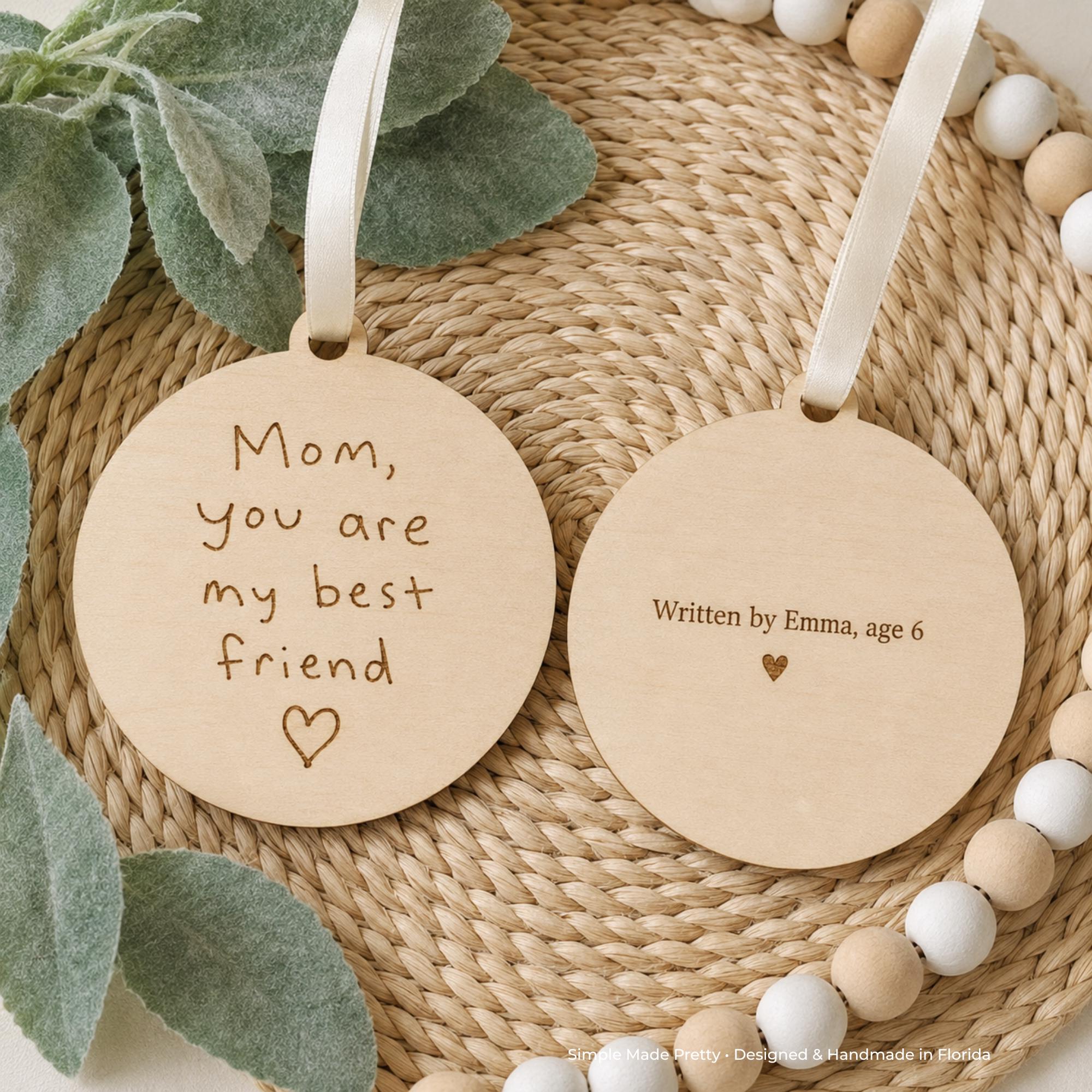 Handwritten Wood Ornament