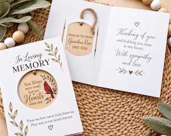Cardinal Memorial Ornament with Optional Sympathy Card, Personalized Loss of Loved One Gift, Christmas Remembrance Keepsake