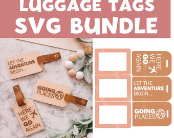 Laser Cut Luggage Tags SVG PNG Bundle | Laser Svg | Luggage Tag Svg | Funny Luggage Tags Svg | Travel SVG files | Travel Svg | Png File