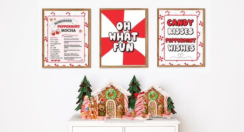 Candy Cane Wall Art Printables Peppermint Mocha, Peppermint Candy Printables, Peppermint Decor, PEPPERMINT LANE PDF Instant Download image 4