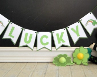 PDF:  St. Patrick's Day Printable LUCKY Banner - Instant Download