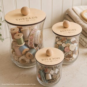 Custom Engraved Wood Lid with Knob, Glass Vase Cover, Organization Lid, Home Organization Lid, Dollar Store Vase Lids