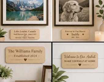 Custom Engraved Wood Plaque | Personalized Artwork, Airbnb, Memorial Sign
