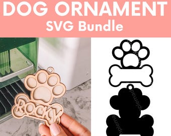 Dog Ornament SVG PNG Bundle | Laser SVG | Ornament Svg | Laser Ornament Svg | Dog Ornament svg files | Pet OrnamentSvg | Png File