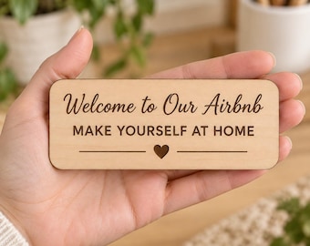 Personalized Airbnb Welcome Plaque, Vacation Rental Photo Frame Nameplate, Custom Host or Guest Room Sign