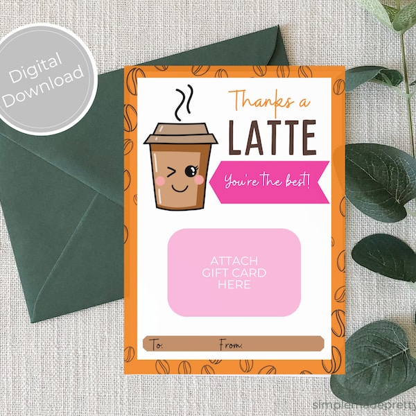 PDF: Donuts Gift Card Holder - Thank You Card - Thank You Coffee Gift - Hostess Gift - Instant Download