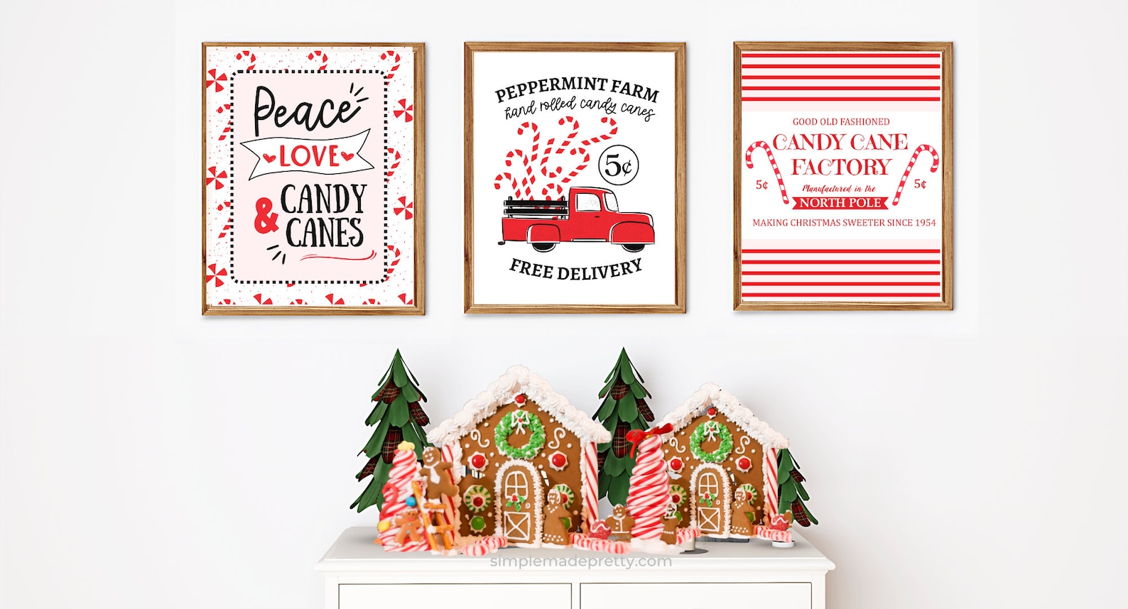 Candy Cane Wall Art Printables Peppermint Mocha Peppermint - Etsy