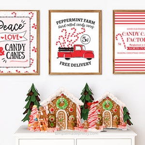 Candy Cane Wall Art Printables Peppermint Mocha, Peppermint Candy Printables, Peppermint Decor, PEPPERMINT LANE PDF Instant Download image 3