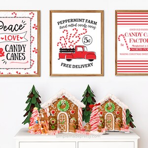 Candy Cane Wall Art Printables Peppermint Mocha Peppermint - Etsy