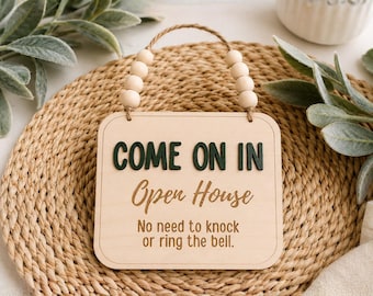 Open House Door Sign, Come On In Realtor Decor, No Knock Showing Sign