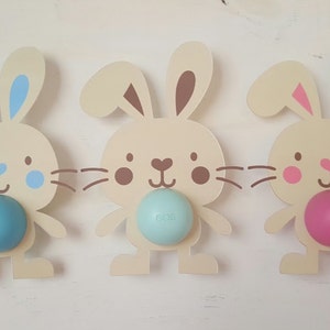 PDF: EOS Lip Balm Cards, EOS Easter Cards, Easter Gifts, Easter Basket, Gifts for Her - Blue Bunny, Brown Bunny, Pink Bunny