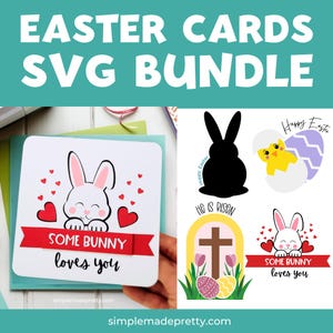 Lot de cartes de Pâques SVG PNG | Artisanat de Pâques SVG | T-shirt Svg | Pâques Svg | Artisanat de Pâques Svg | Cartes de voeux Svg| Fichier PNG
