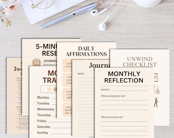 Planificador de autocuidado para mamás ocupadas / Rastreadores de bienestar (PDF imprimible)