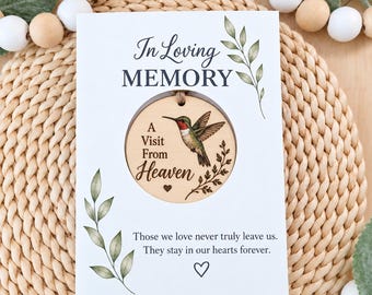 Hummingbird Memorial Ornament, A Visit From Heaven, Sympathy Gift, Personalized Remembrance Keepsake