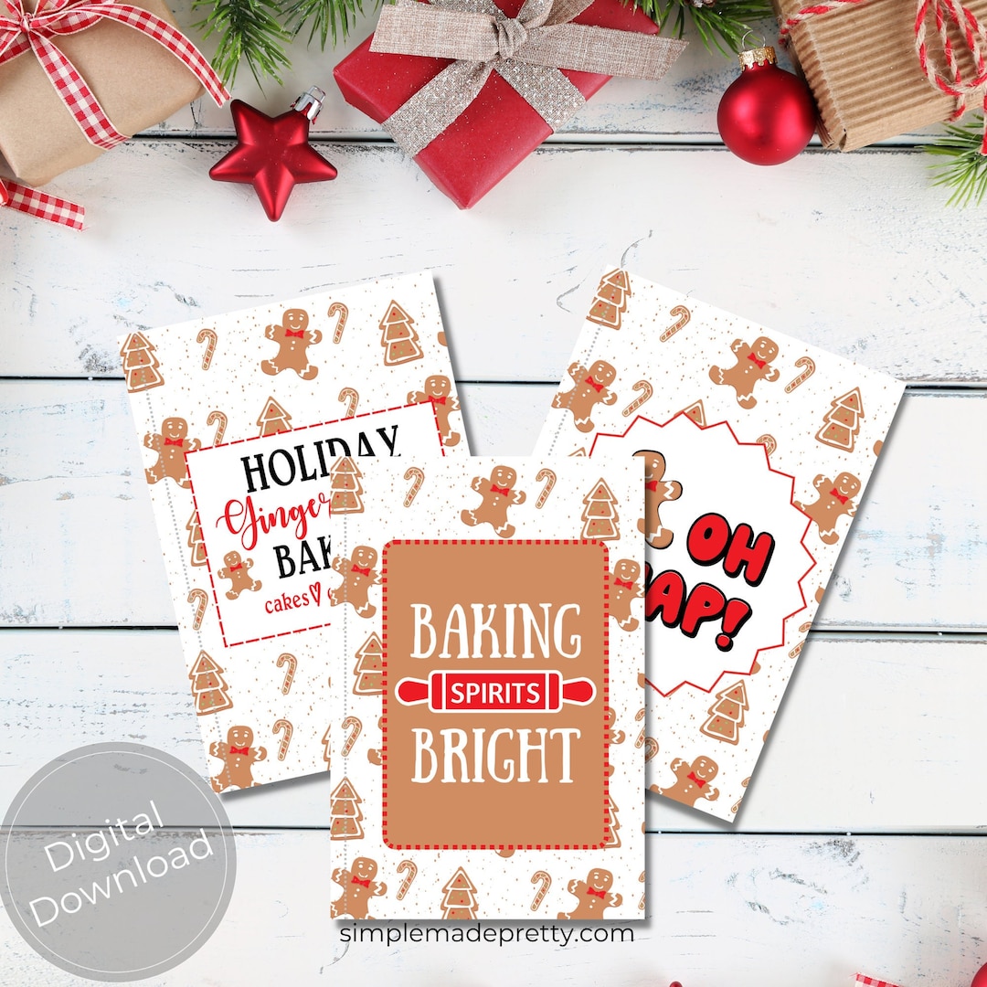 Christmas Recipe Book, Gingerbread Recipe Books, Editable Recipe Book
