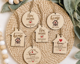 Personalized New Home Ornament, First Home Ornament, Housewarming Gift, Realtor Closing Gift, Custom Wood Christmas Ornament