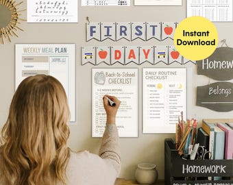 Kit de reinicio para la vuelta al cole: planificadores, listas de verificación, rutinas y etiquetas imprimibles para mamás ocupadas